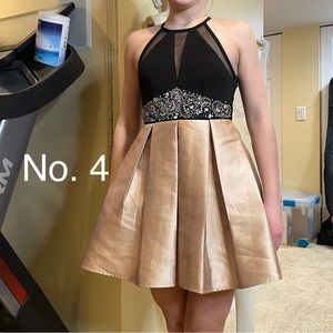 Black and gold cocktail dress